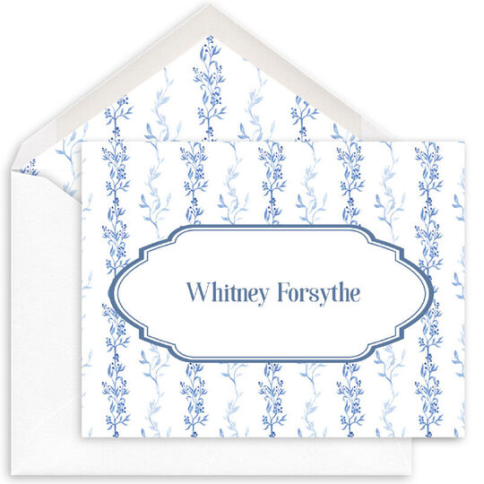 Blue Coquette Folded Notecard